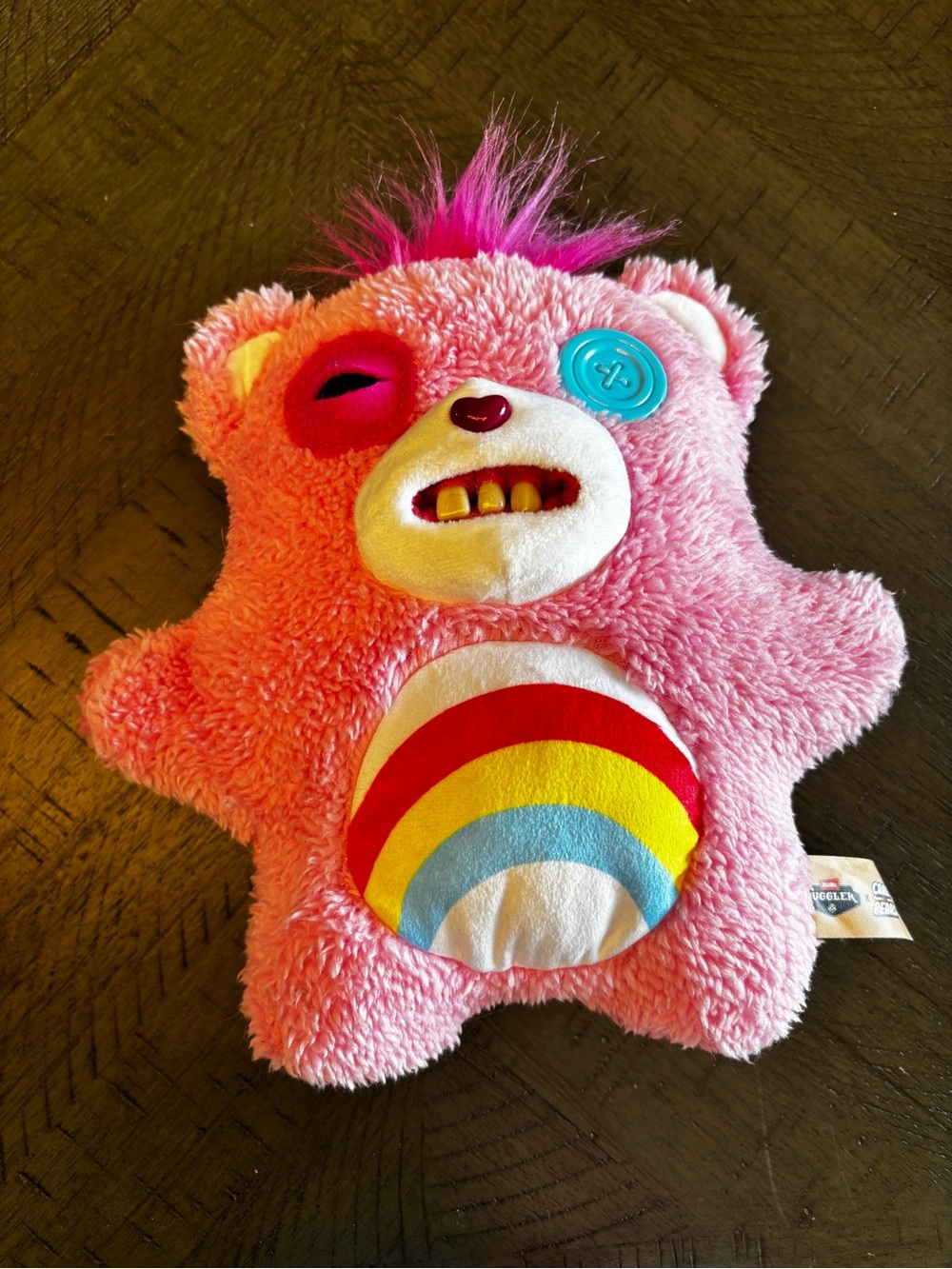 Pink Care Bear fuggler Plush Rainbow Bear Soft Toy - Brand Unknown